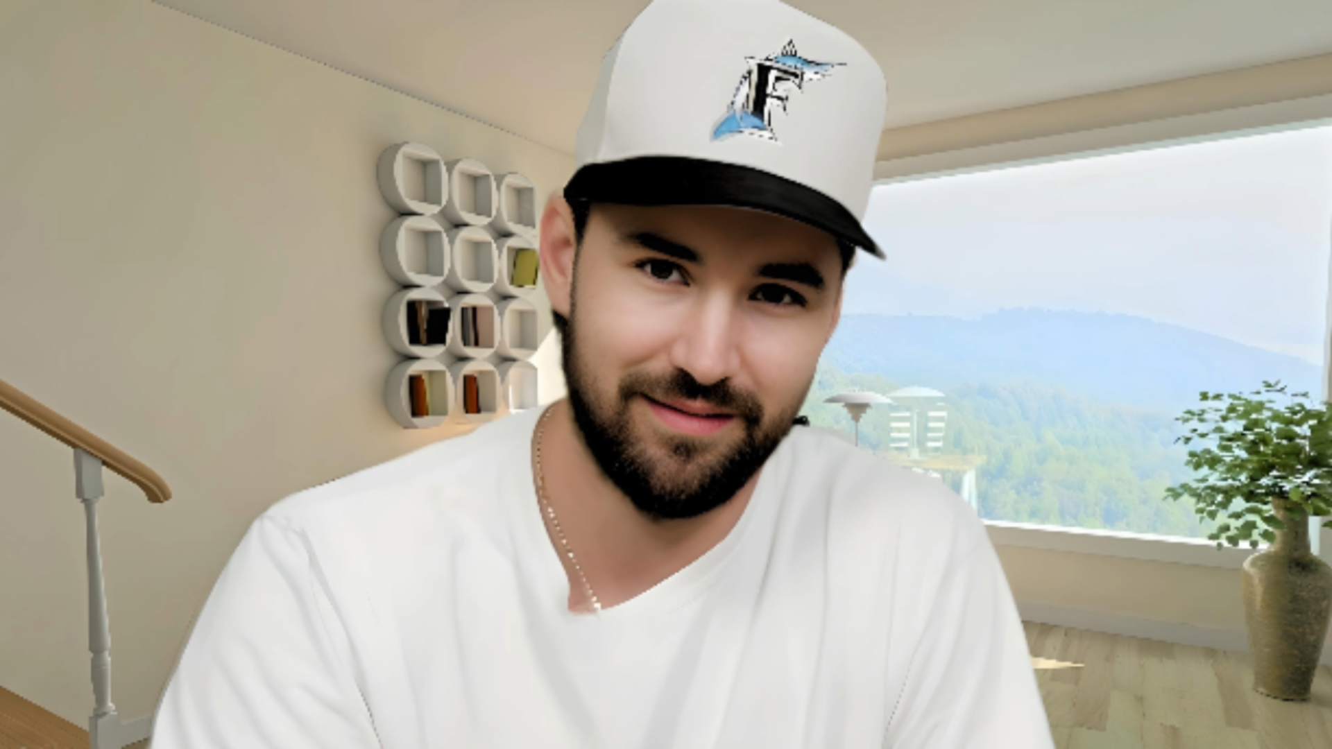 Jeff Wittek Net Worth 2023: Unveiling His Journey from Passion to Profit-wearing white T-Shirt & white Cap with beautiful decor item in the background