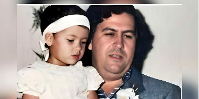 Childhood picture of Manuela Escobar with father Pablo Escobar